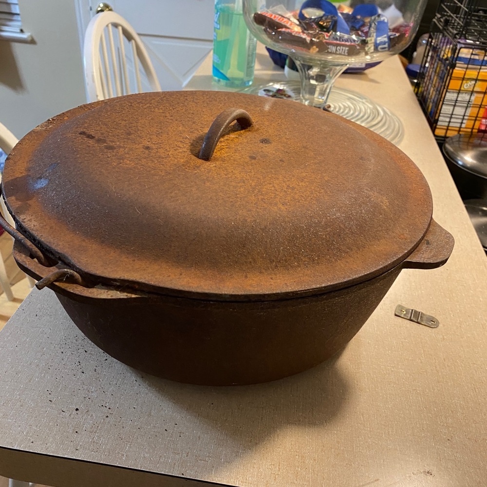 Antique cast iron kettle